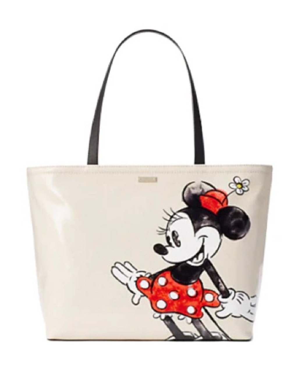 kate spade New York Disney Minnie Mouse Tote with Black Handles NEW